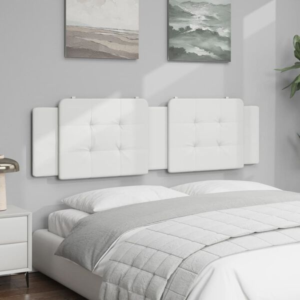 vidaXL Coussin de t&ecirc;te de lit Zadar blanc 183 cm similicuir