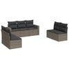 vidaXL Salon de jardin avec coussins 7 pcs gris r&eacute;sine tress&eacute;e