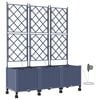 vidaXL Porte-plante de jardin avec irrigation et roues 3 pc Gris PP