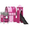 vidaXL Lit mezzanine pour enfants Noir et rose 74,5 x 190 cm M&eacute;tал