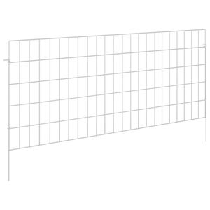 vidaXL Cl&ocirc;ture de jardin avec piquets 12 pcs 115 x 50 cm Mesh Argent&eacute;