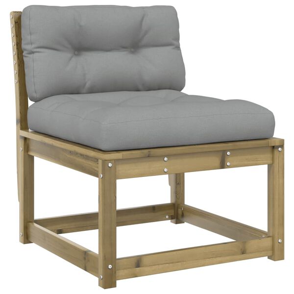 vidaXL Salon de jardin 6 pcs avec coussins bois de pin impr&eacute;gn&eacute;
