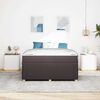 vidaXL Cadre de lit avec matelas Marron fonc&eacute; 140 x 200 cm tissu