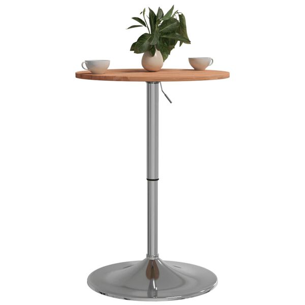 vidaXL Table de bar &Oslash;50x89,5 cm bois massif de h&ecirc;tre