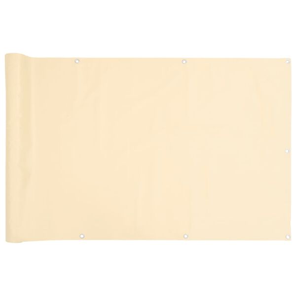 vidaXL &Eacute;cran d'intimit&eacute; de balcon cr&egrave;me 500x75 cm PVC