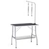 vidaXL Table de toilettage r&eacute;glable de chiens avec 2 boucles et panier