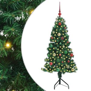 vidaXL Arbre de No&euml;l artificiel d'angle Vert 150 cm PVC et m&eacute;tal