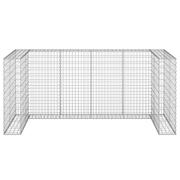 vidaXL Mur en gabion pour poubelles Acier galvanis&eacute; 254x100x110 cm