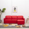 vidaXL Canap&eacute;-lit modulaire 3 places Rouge Similicuir