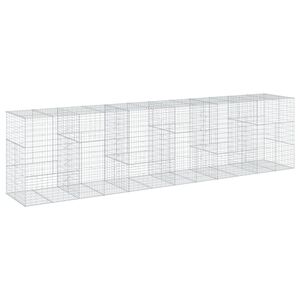 vidaXL Panier gabion avec couvercle 600x100x150 cm fer galvanis&eacute;