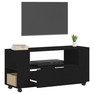 vidaXL Meuble TV noir 102x34,5x43 cm bois d'ingénierie