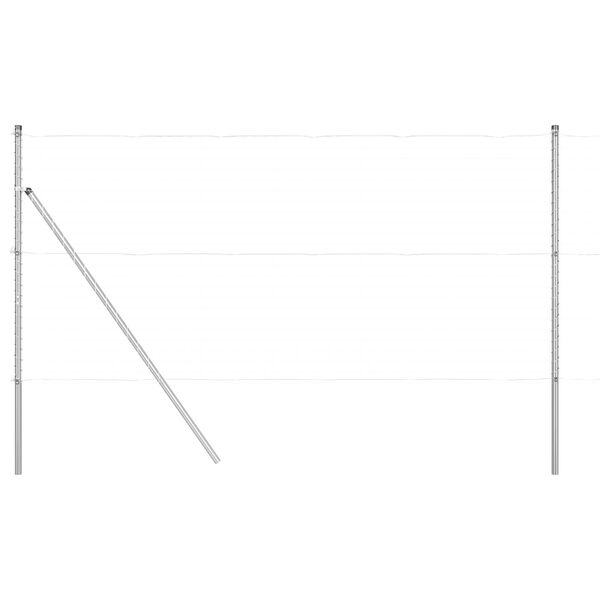 vidaXL Poteau de clôture. 7 pcs Argenté Acier