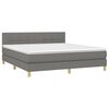 vidaXL Sommier &agrave; lattes de lit et matelas et LED Gris fonc&eacute; 180x200 cm