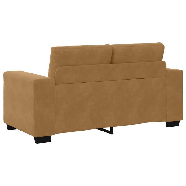 vidaXL | Canap&eacute; deux places | avec coussin Marron Velours