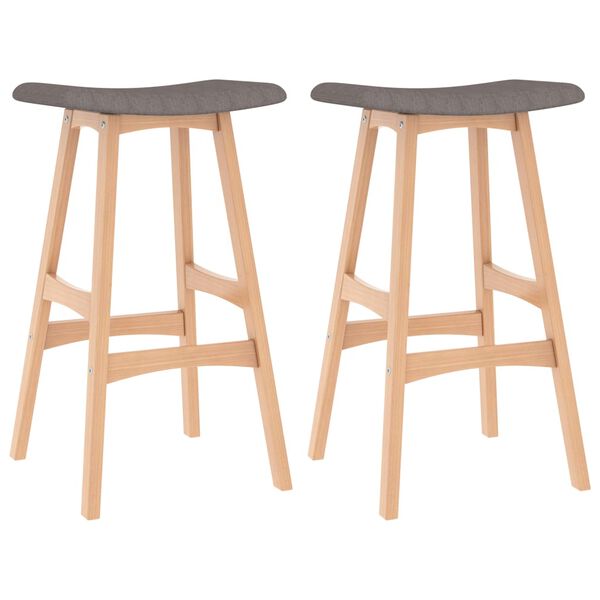 vidaXL Tabourets de bar lot de 2 gris clair tissu