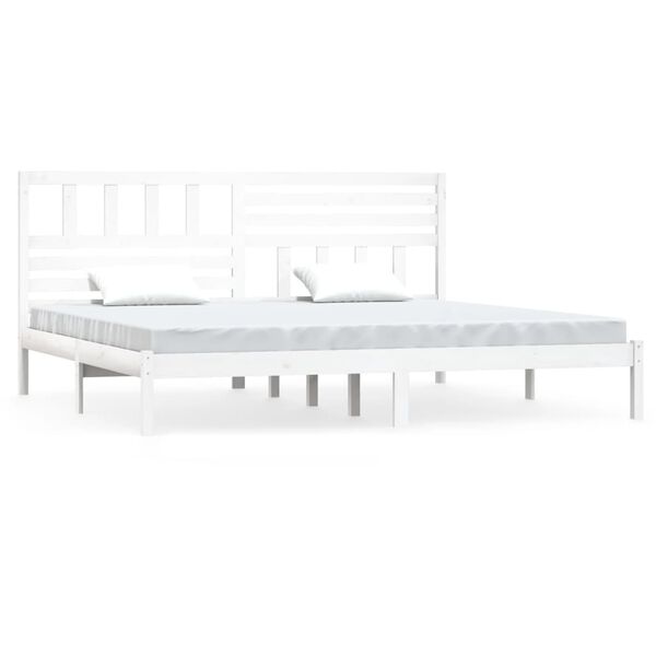 vidaXL Cadre de lit sans matelas blanc bois massif de pin 200x200 cm