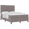 vidaXL Lit &agrave; ressorts avec matelas Taupe 140 x 200 cm tissu