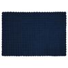 vidaXL Couverture en Fourrure de Lapin Synth&eacute;tique 4 pcs Bleu Marine