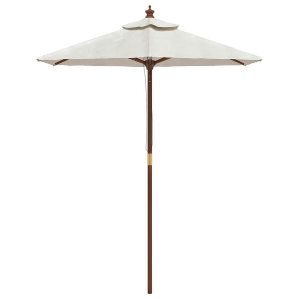 vidaXL Parasol de jardin avec m&acirc;t en bois sable 196x231 cm