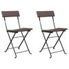 vidaXL Chaises de bistrot pliantes lot de 2 R&eacute;sine tress&eacute;e et acier