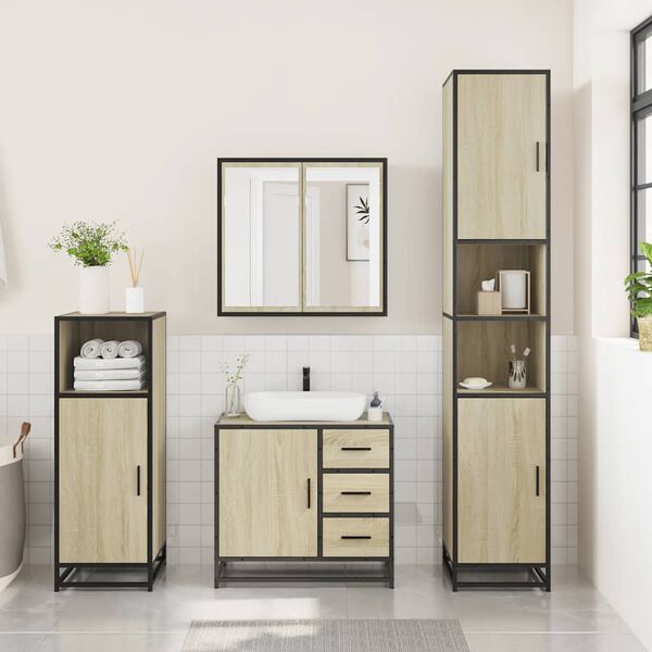 vidaXL Ensemble de meubles de salle de bain 3 pcs ch&ecirc;ne sonoma
