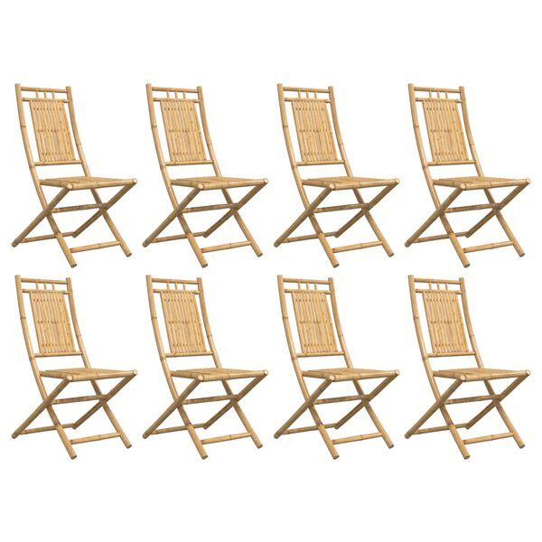 vidaXL Chaises pliables de jardin lot de 8 46x66x99 cm bambou