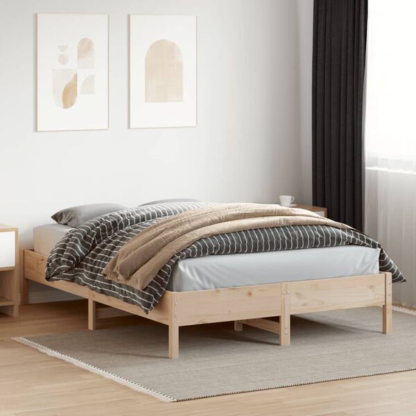 vidaXL Cadre de lit sans matelas 160x200 cm bois massif de pin