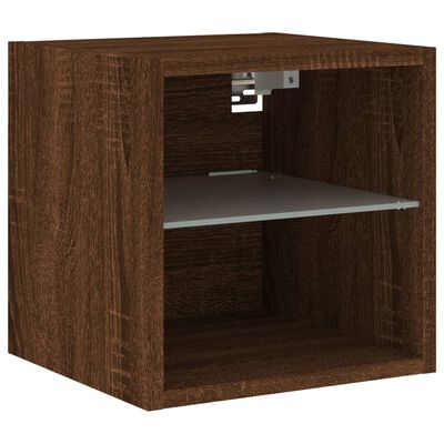 vidaXL Meubles TV muraux lumières LED 2 pcs chêne marron 30x28,5x30 cm