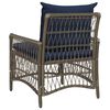 vidaXL Chaise de jardin avec coussin Gris 73 x 61 x 77 cm polyrotin