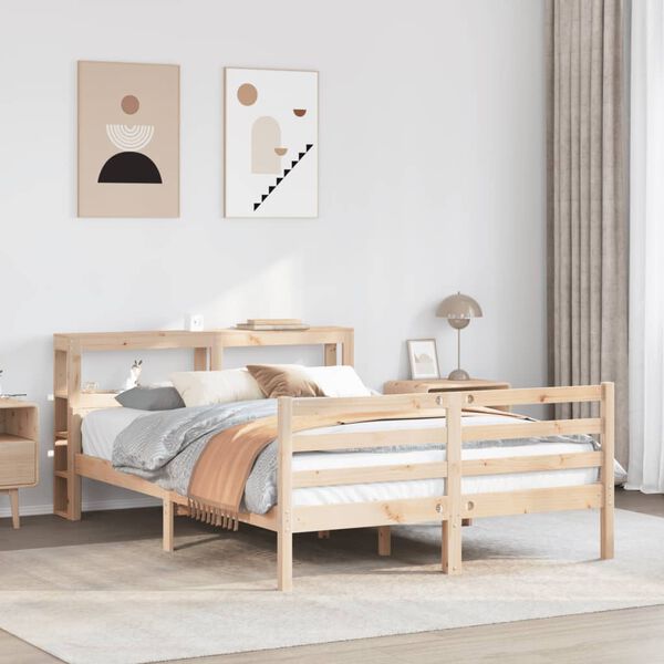 vidaXL Cadre de lit avec t&ecirc;te de lit sans matelas 140x200 cm