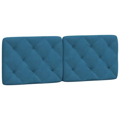 vidaXL Lit avec matelas bleu 140x190 cm velours