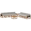 vidaXL Ensemble de canap&eacute;s d'ext&eacute;rieur 9 pcs Naturel et Gris clair