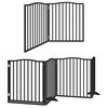vidaXL Barri&egrave;re pour chien porte pliable 6 panneaux noir bois peuplier