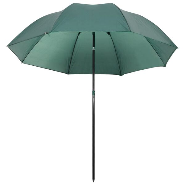 vidaXL Parapluie de pêche Vert 220x193 cm
