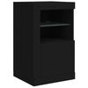 vidaXL Armoire lat&eacute;rale avec lumi&egrave;res LED noir bois d'ing&eacute;nierie