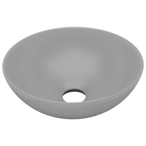 vidaXL Lavabo de salle de bain C&eacute;ramique Gris clair Rond