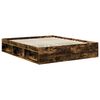 vidaXL Cadre de lit Ch&ecirc;ne fum&eacute; 160 x 200 cm Bois de pin massif