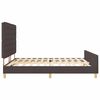 vidaXL Cadre de lit avec t&ecirc;te de lit Marron fonc&eacute; 180 x 200 cm tissu