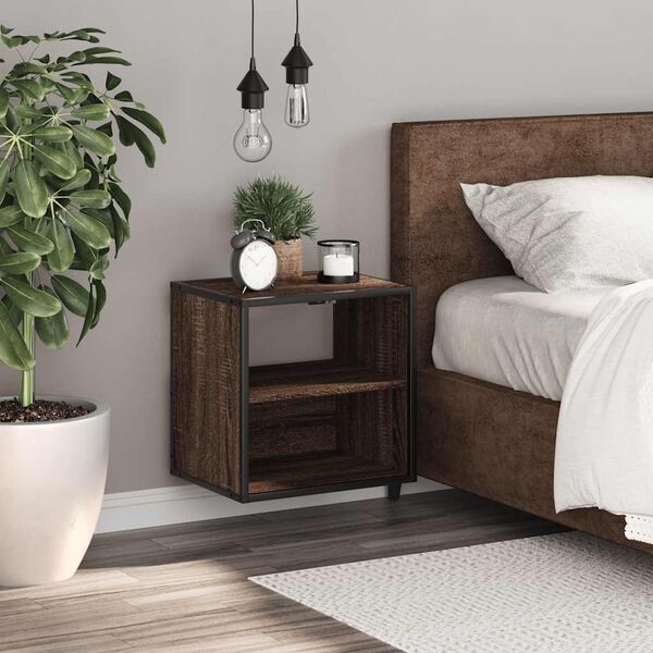 vidaXL Table de chevet murale ch&ecirc;ne marron 40x31x39,5 cm