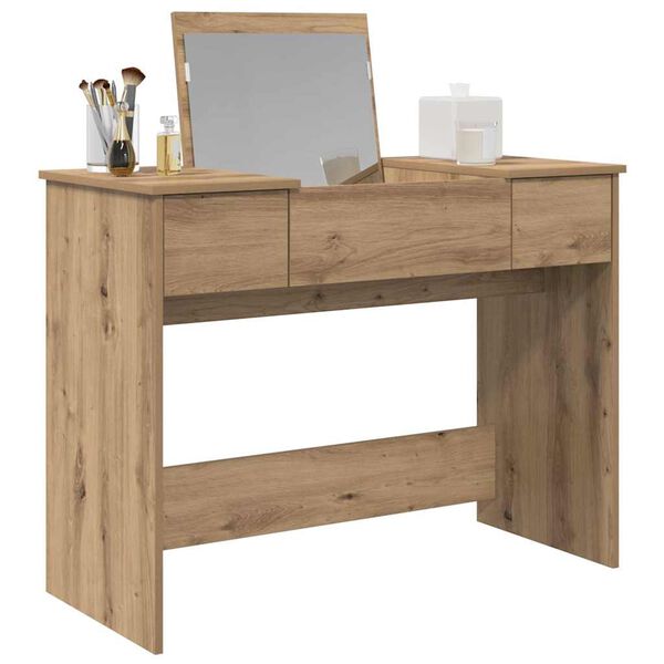 vidaXL Table de cosm&eacute;tiques Ch&ecirc;ne artisanal 100 x 45 x 76 cm
