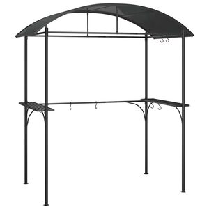 vidaXL Gazebo BBQ et &eacute;tag&egrave;res lat&eacute;rales anthracite 220x115x230cm acier