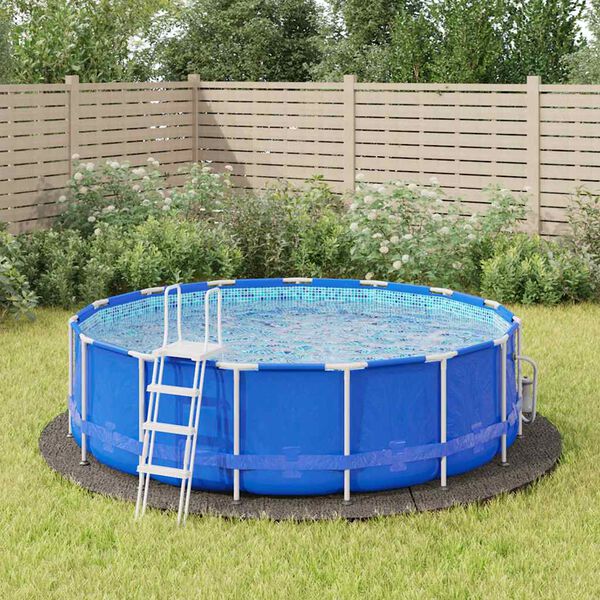 vidaXL B&acirc;che de piscine gris clair &Oslash;396 cm g&eacute;otextile polyester