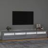 vidaXL Meuble TV avec lumi&egrave;res LED Sonoma gris 240x35x40 cm