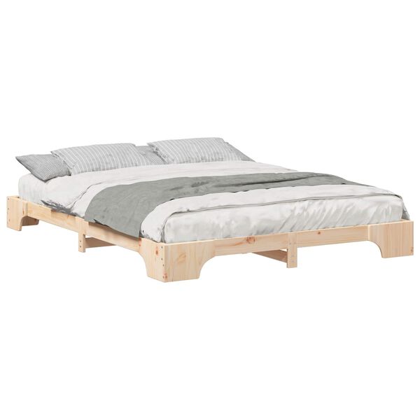 vidaXL Cadre de lit Marron 160 x 220 cm Pin massif
