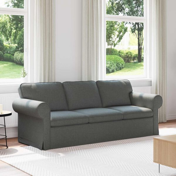 vidaXL Canap&eacute; Gris fonc&eacute;