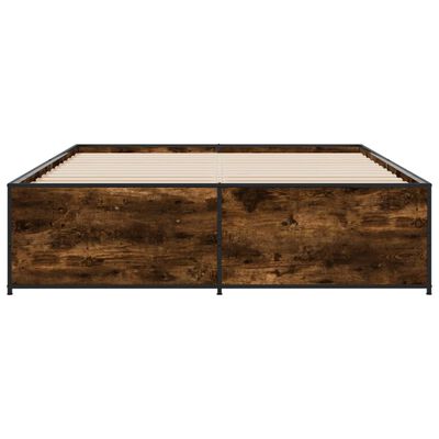 vidaXL Cadre de lit sans matelas chêne fumé 150x200 cm