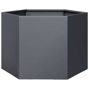 vidaXL Jardini&egrave;re anthracite hexagone 69x60x45 cm acier