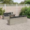 vidaXL Ensemble de canapé de jardin 8 pcs Gris clair Poly Rattan