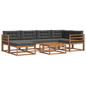 vidaXL Ensemble de canap&eacute;s d'ext&eacute;rieur 7 pcs Naturel et Anthracite