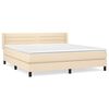 vidaXL Sommier &agrave; lattes de lit avec matelas Cr&egrave;me 160x200 cm Tissu